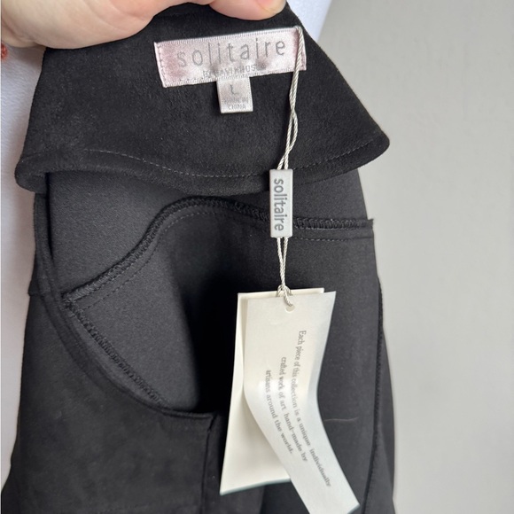 NWT Solitaire Black Faux Suede Peplum Chevron Fringe Blazer Womens L Preppy - Picture 6 of 6